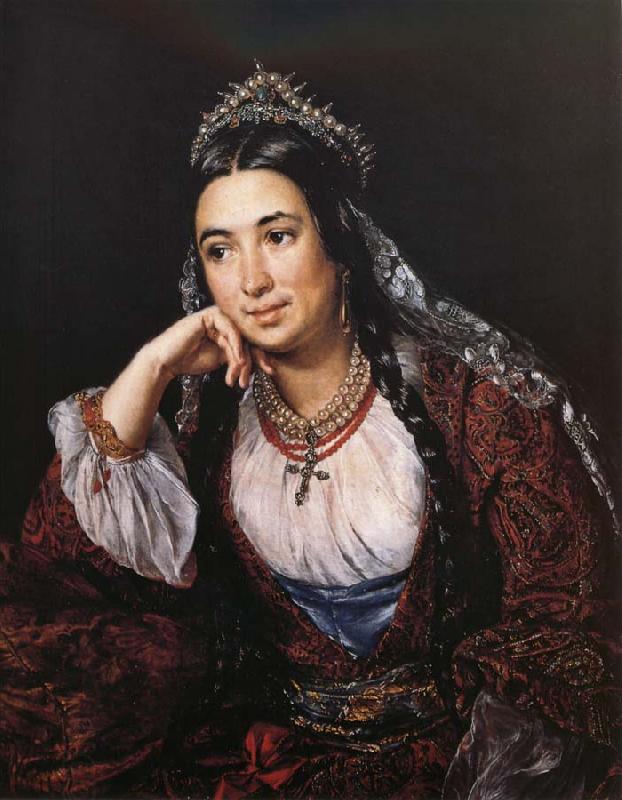 Vasily Tropinin Portrait of the Writer Varvara Lizogub oil painting picture